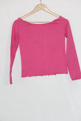 Pink Full Sleeve Crop Top – By Very (Small)