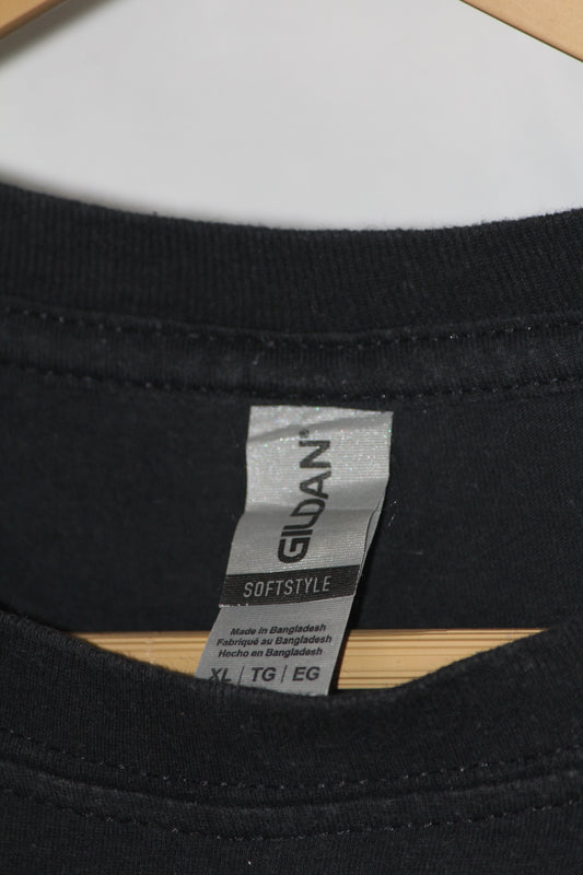 Gildan Black Printed T-Shirt