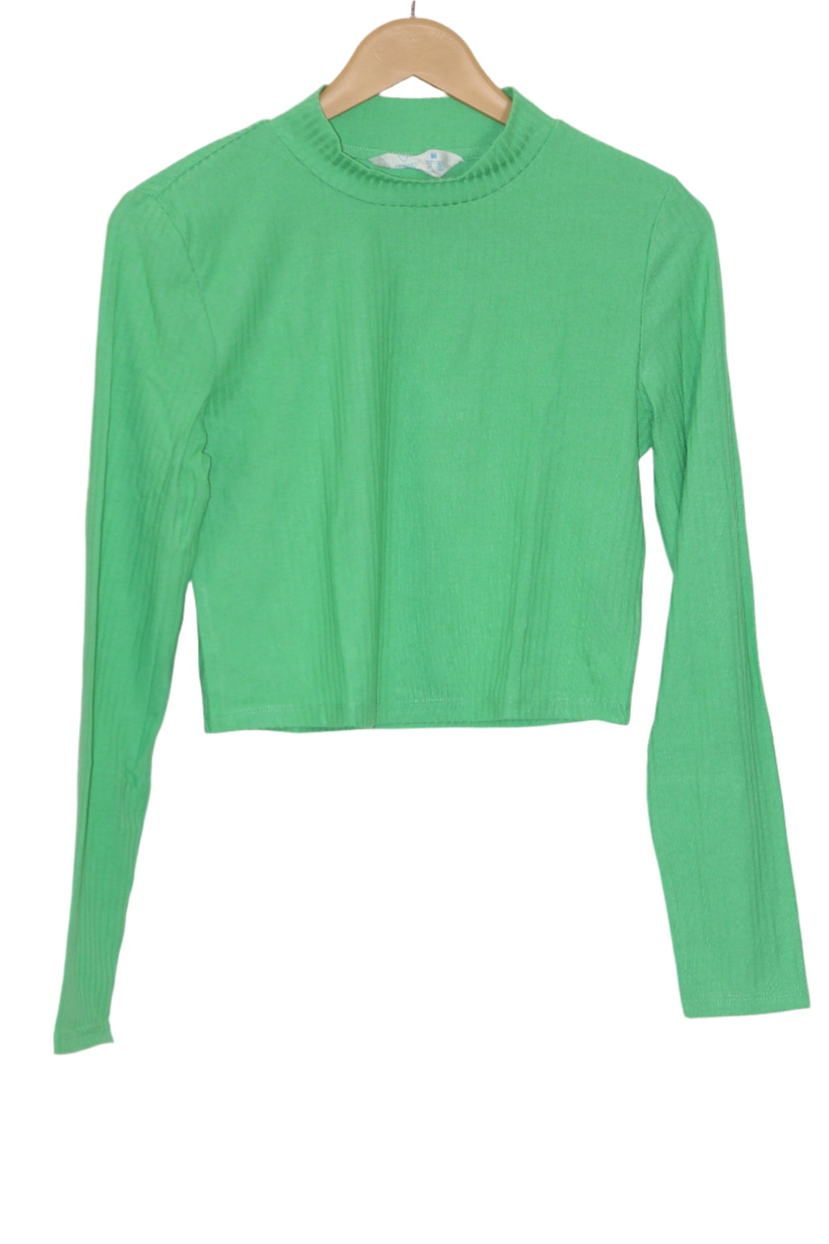 Dark Green Full Sleeve Crop Top – Primark (Medium)