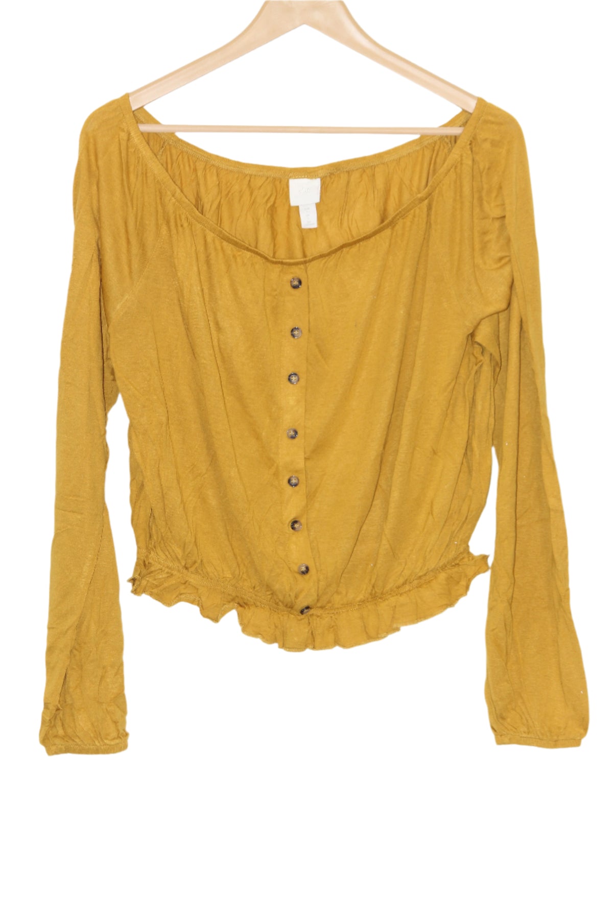 Yellow Full Sleeve Crop Top – H&M (Large)
