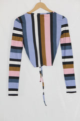Multicolor Full Sleeve Crop Top – Revamped (Small)