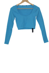 Blue Full Sleeve Crop Top – Dunnes Stores (XS-S)