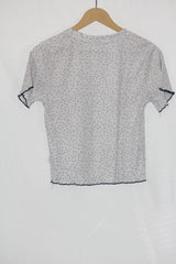White Half Sleeve Crop Top – Unwind (Small)