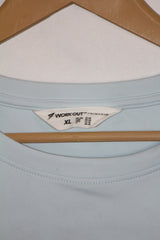 Light Blue Half Sleeve Crop Top – Work Out (XL)