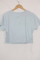 Light Blue Half Sleeve Crop Top – Work Out (XL)