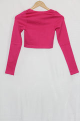 Pink Full Sleeve Crop Top – Primark (XS)