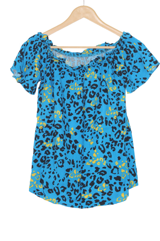 Blue Half Sleeve Crop Top – Thrifty Fy (Medium)