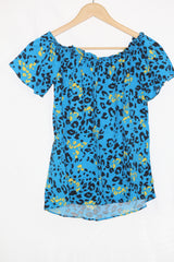 Blue Half Sleeve Crop Top – Thrifty Fy (Medium)