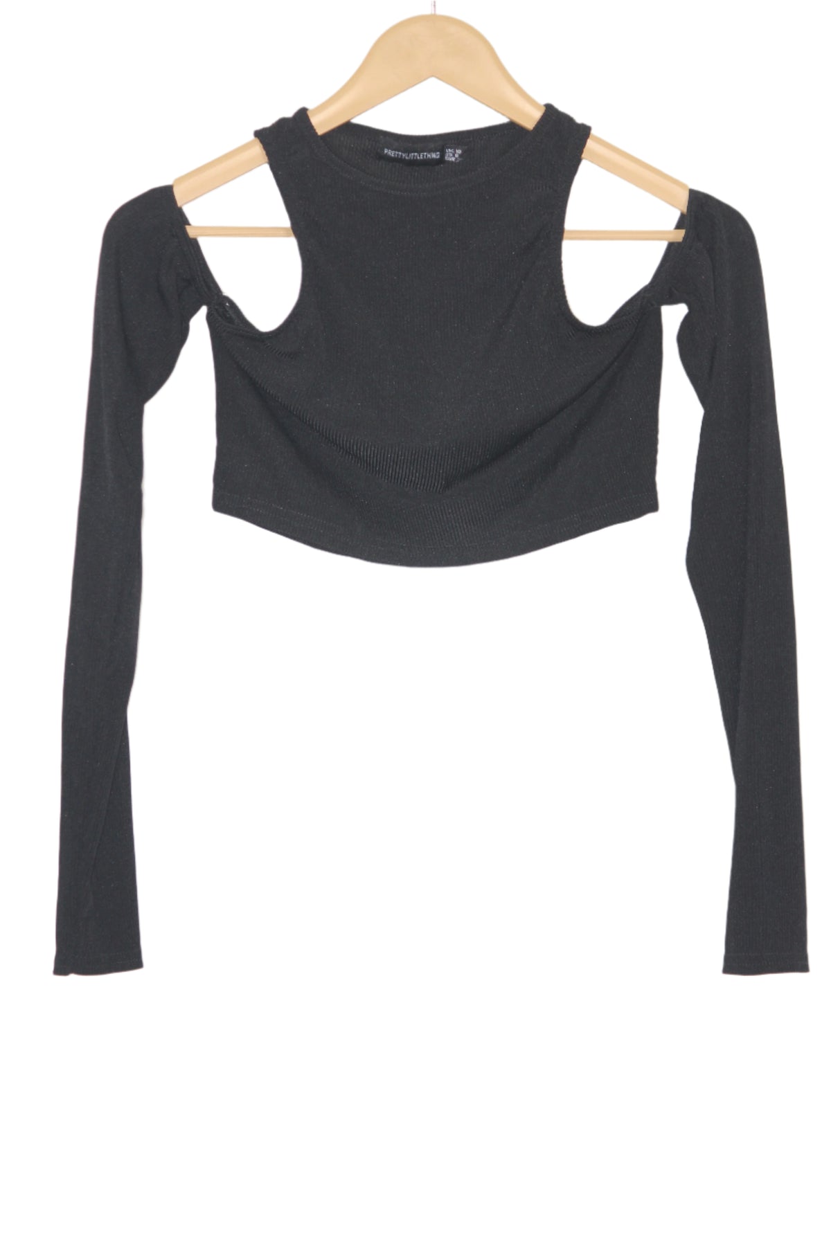 Black Full Sleeve Crop Top – Pretty Little Thing (Small)