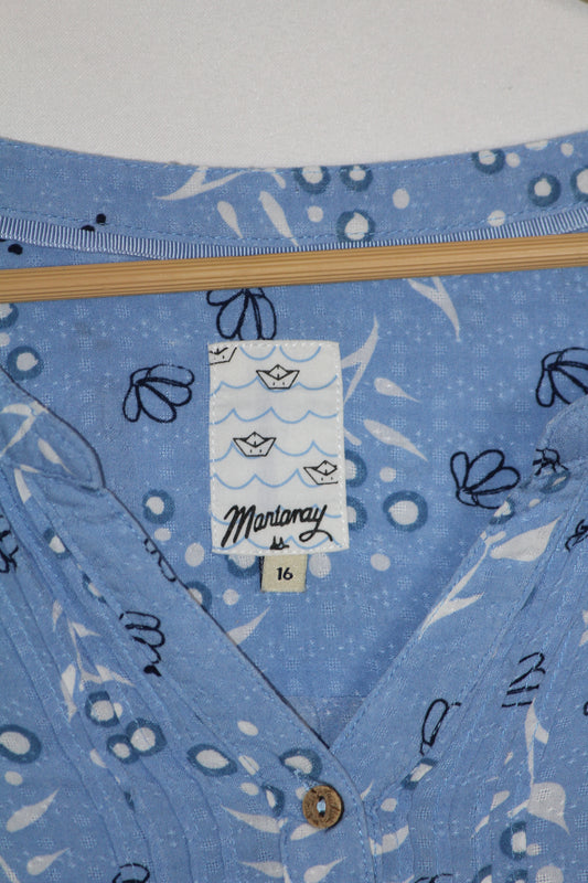 Mantaray Blue Floral Blouse