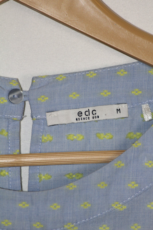 Light Blue Half Sleeve Crop with Yellow Dots – EDC (M)