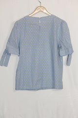 Light Blue Half Sleeve Crop with Yellow Dots – EDC (M)