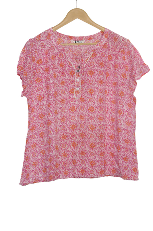 Pink Floral Crop Top – Petite (M)