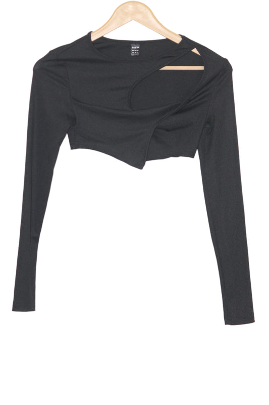 Black Full Sleeve Crop Top – Shein
