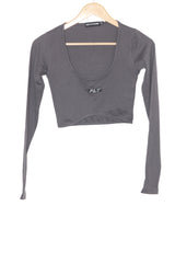 Full Sleeve Black Crop Top by Pretty Little Thing