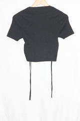 Half Sleeve Black Crop Top by PRIMARK