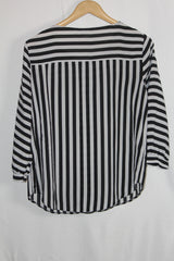 Black & White Striped Full Sleeve Blouse – F&F