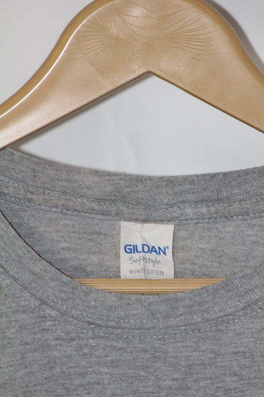 Gildan Grey Printed T-Shirt
