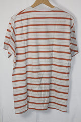 Pull & Bear White & Orange Striped T-Shirt