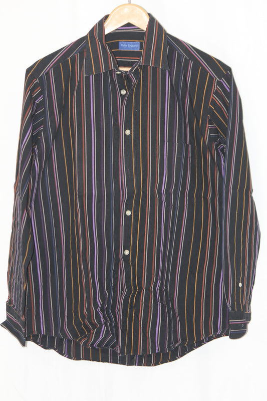 Black Striped Full Sleeve Shirt – Peter England (Medium)