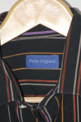 Black Striped Full Sleeve Shirt – Peter England (Medium)