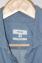 Blue Full Sleeve Button-Down Shirt with White Dots – Reiss (XL)