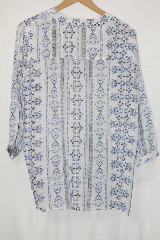 White Floral Viscose Shirt – Thrifty