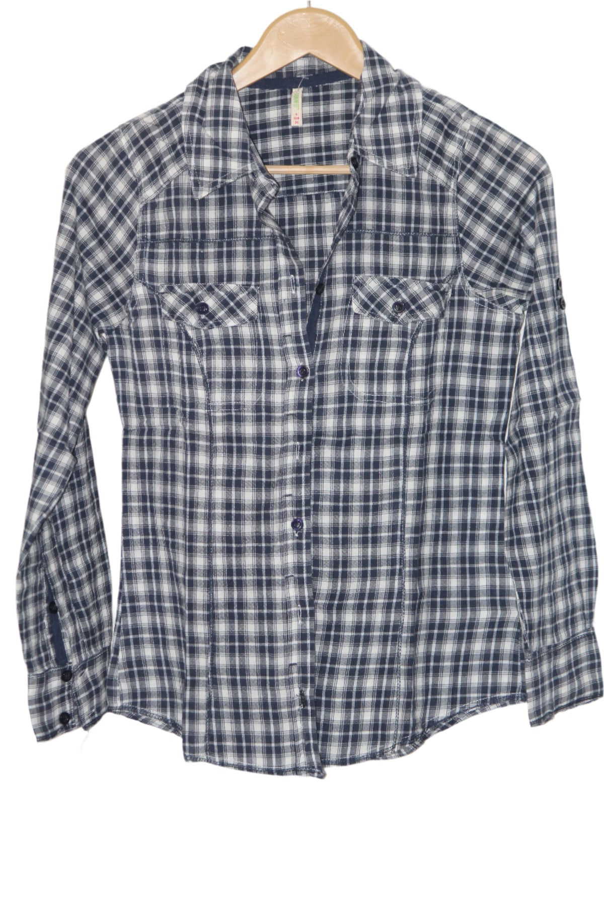 Navy & Off-White Check Shirt – Denim