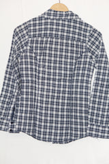Navy & Off-White Check Shirt – Denim