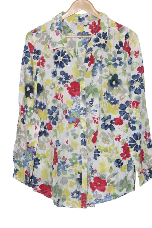 White Floral Shirt – M&Co