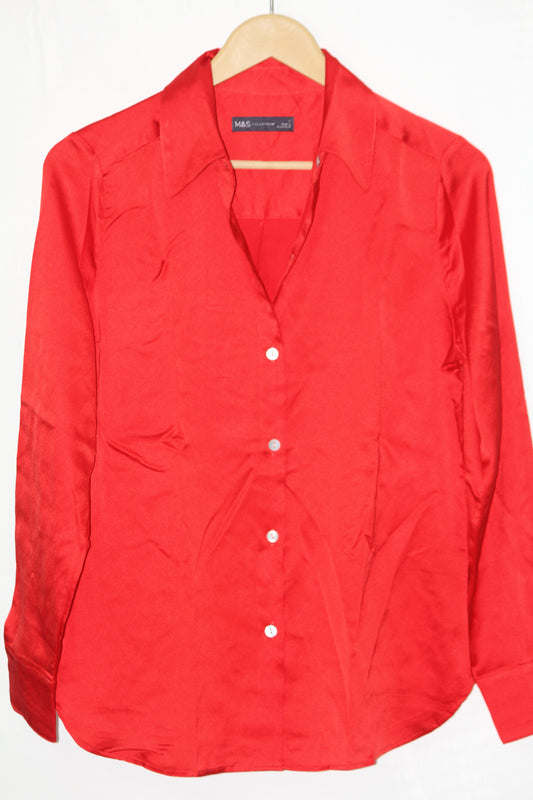 Red Polyester Shirt – M&S Collection