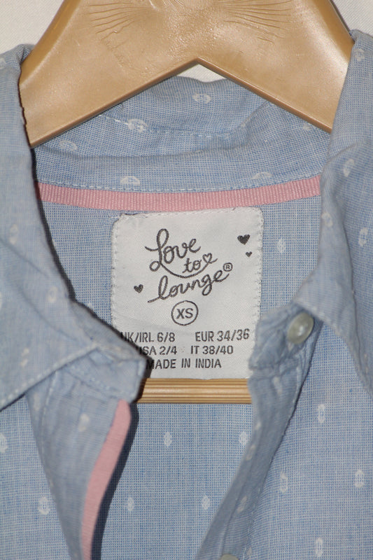 Sky Blue Dotted Shirt – Love to Lounge