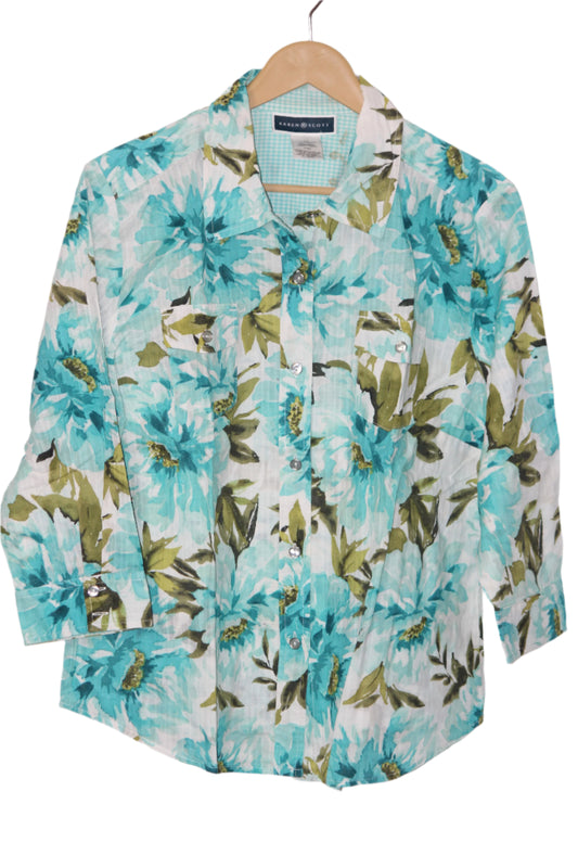White Printed Shirt – Karen Scott