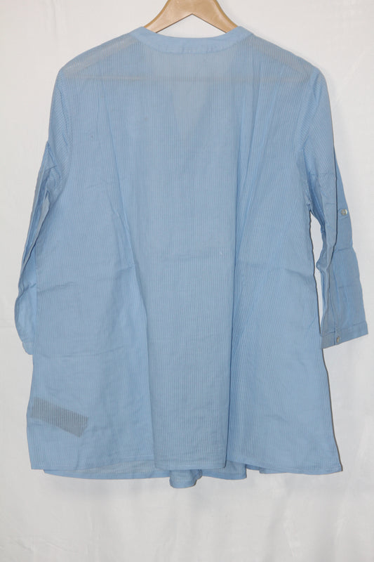 Blue Floral Cotton Shirt – Thrifty