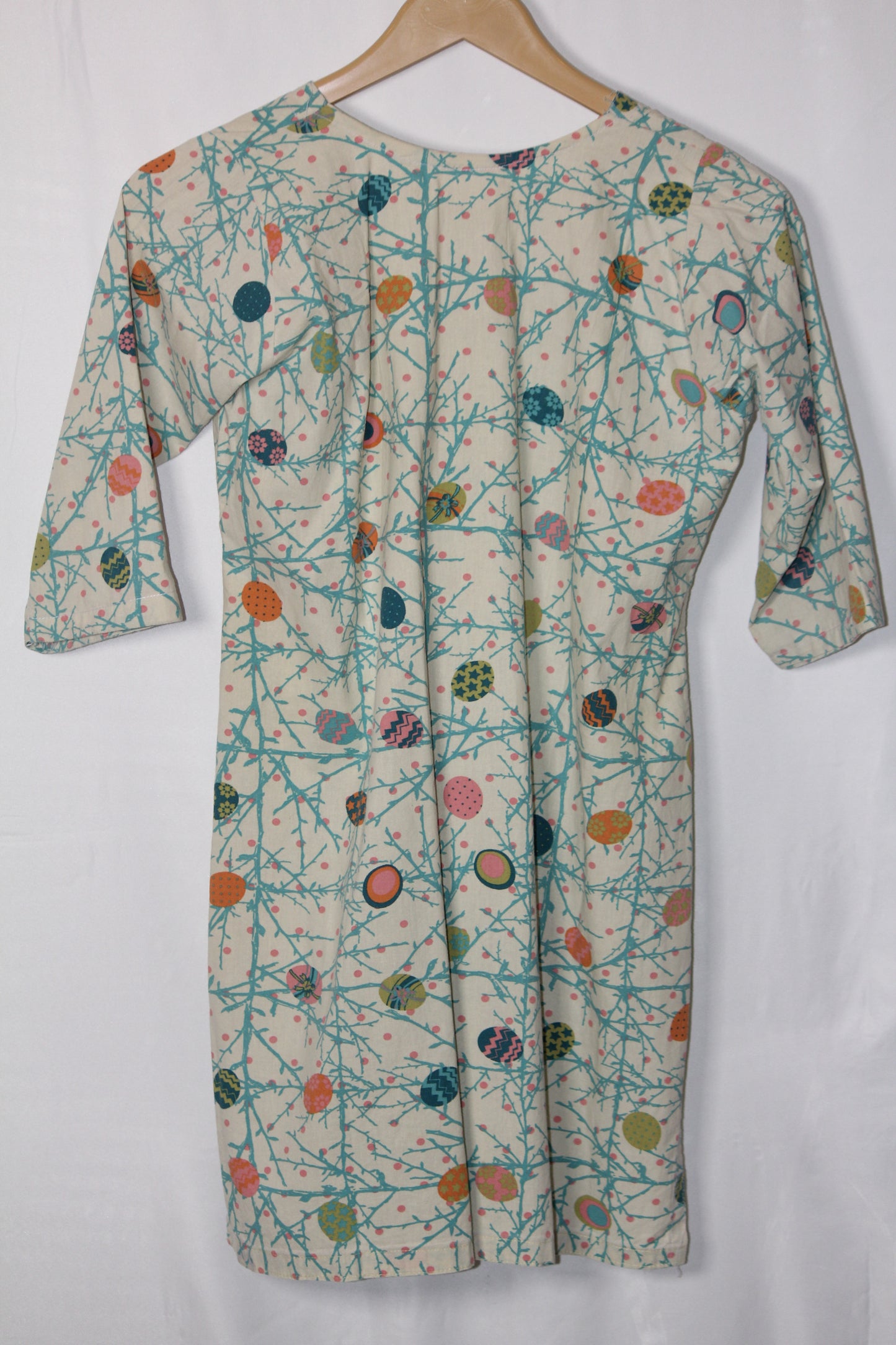 Thriftyfy Multicolor Cotton Dress with Tree Branch Print – Unique & Stylish