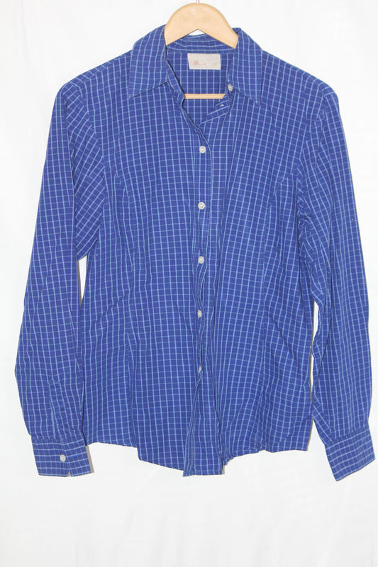 Bhs Blue & White Striped Cotton Shirt – Medium