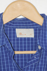 Bhs Blue & White Striped Cotton Shirt – Medium