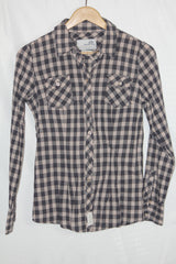 EIGHT2NINE Denim Brown Striped Cotton Shirt – Small