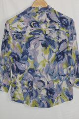 Karen Scott Multicolor Cotton Button Down – Medium