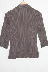 Reitmans Brown Striped Button Down Shirt – Small