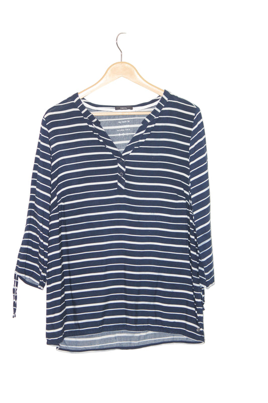 Cecil Black & White Striped Full Sleeve Blouse – Modern Casual Style