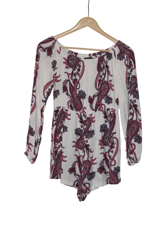 PrettyLittleThing Off White Floral Full Sleeve Blouse – Romantic & Chic