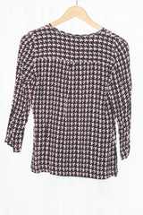 Pauline Black & Brown Full Sleeve Viscose Blouse – Subtle Elegance