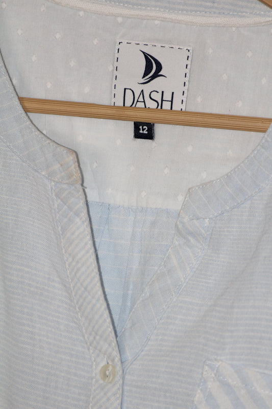 DASH White Cotton-Linen Full Sleeve Blouse – Fresh & Breezy Style