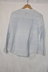 DASH White Cotton-Linen Full Sleeve Blouse – Fresh & Breezy Style