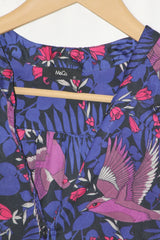 M&Co Purple Bird Print Full Sleeve Blouse – Playful & Elegant