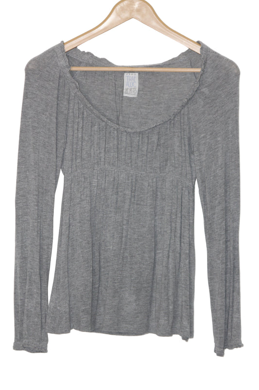 Zara Grey Full-sellve Crop Top