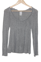 Zara Grey Full-sellve Crop Top