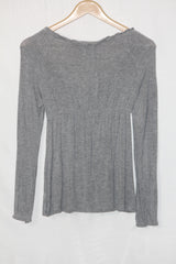 Zara Grey Full-sellve Crop Top