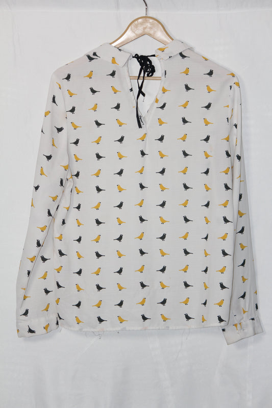 My Star Off-White Printed Button Down Shirt